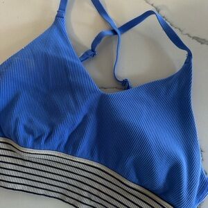Blue Striped Women's Bra